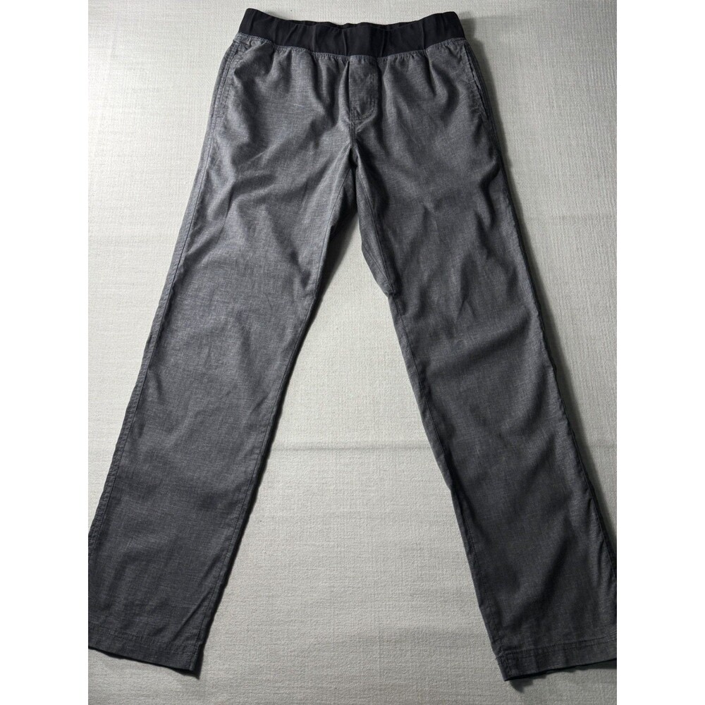 prAna Men’s Vaha Pants Gray M Pull On Drawstring Straight Leg Yoga Casual
